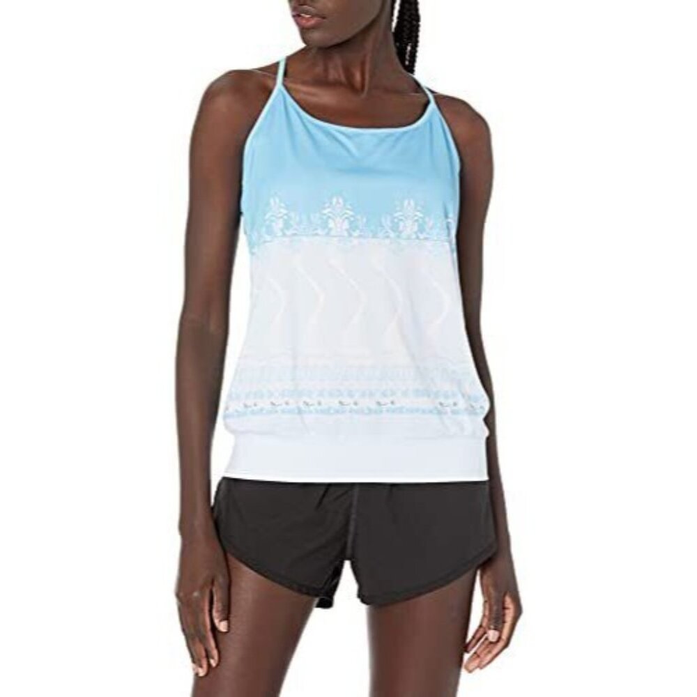 Charko Designs Women's Meru Athletic T-shirt, Violet/Blue, Size S